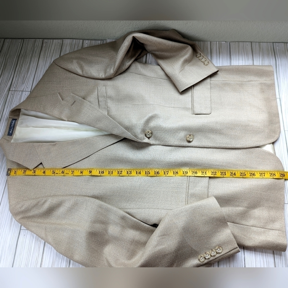 Oscar de la Renta Tailored Fit Wool Blazer in Sand Dune Size 10 / 12 - Picture 11 of 15